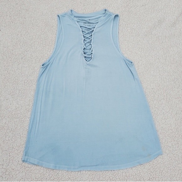 Light Blue Soft and Sexy American Eagle Tank Top - Picture 2 of 11